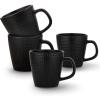 imageStone lain Weave Stoneware Dish Set 4 Mugs Olivia  BlackAbigael  Black