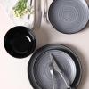 imageStone Lain Dua 12Piece Dinnerware Set Stoneware Plate and Bowls Set Dishwasher and Microwave Safe Dish Set for 4 BlackBlack
