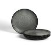 imageStone Lain Dua 12Piece Dinnerware Set Stoneware Plate and Bowls Set Dishwasher and Microwave Safe Dish Set for 4 BlackBlack