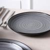 imageStone Lain Dua 12Piece Dinnerware Set Stoneware Plate and Bowls Set Dishwasher and Microwave Safe Dish Set for 4 BlackBlack