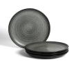 imageStone Lain Dua 12Piece Dinnerware Set Stoneware Plate and Bowls Set Dishwasher and Microwave Safe Dish Set for 4 BlackBlack