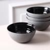 imageStone Lain Dua 12Piece Dinnerware Set Stoneware Plate and Bowls Set Dishwasher and Microwave Safe Dish Set for 4 BlackBlack