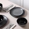 imageStone Lain Dua 12Piece Dinnerware Set Stoneware Plate and Bowls Set Dishwasher and Microwave Safe Dish Set for 4 BlackBlack