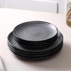 imageStone Lain Dua 12Piece Dinnerware Set Stoneware Plate and Bowls Set Dishwasher and Microwave Safe Dish Set for 4 BlackBlack