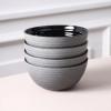 imageStone Lain Dua 12Piece Dinnerware Set Stoneware Plate and Bowls Set Dishwasher and Microwave Safe Dish Set for 4 BlackBlack