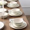 imageStone Lain Dua 12Piece Dinnerware Set Stoneware Plate and Bowls Set Dishwasher and Microwave Safe Dish Set for 4 BlackWhite