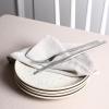 imageStone Lain Dua 12Piece Dinnerware Set Stoneware Plate and Bowls Set Dishwasher and Microwave Safe Dish Set for 4 BlackWhite