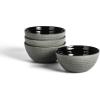 imageStone Lain Dua 12Piece Dinnerware Set Stoneware Plate and Bowls Set Dishwasher and Microwave Safe Dish Set for 4 BlackBlack