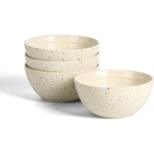 imageStone Lain Dua 12Piece Dinnerware Set Stoneware Plate and Bowls Set Dishwasher and Microwave Safe Dish Set for 4 BlackWhite