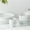 imageStone Lain Brighton 16Piece Dinnerware Set Porcelain PinkMatte Gray