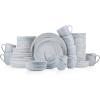 imageStone Lain Brighton 16Piece Dinnerware Set Porcelain PinkMatte Gray