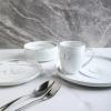 imageStone Lain Brighton 16Piece Dinnerware Set Porcelain PinkMatte Gray