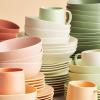 imageStone Lain Delilah 8inch Bowl 6Piece Dish Set Porcelain PeachCream