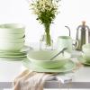 imageStone Lain Delilah 8inch Bowl 6Piece Dish Set Porcelain PeachLime Green