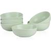imageStone Lain Delilah 8inch Bowl 6Piece Dish Set Porcelain PeachLime Green