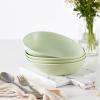 imageStone Lain Delilah 8inch Bowl 6Piece Dish Set Porcelain PeachLime Green