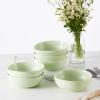 imageStone Lain Delilah 8inch Bowl 6Piece Dish Set Porcelain PeachLime Green