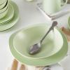 imageStone Lain Delilah 8inch Bowl 6Piece Dish Set Porcelain PeachLime Green