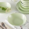 imageStone Lain Delilah 8inch Bowl 6Piece Dish Set Porcelain PeachLime Green