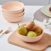 imageStone Lain Delilah 8inch Bowl 6Piece Dish Set Porcelain PeachPastel Orange