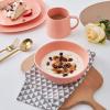 imageStone Lain Delilah 8inch Bowl 6Piece Dish Set Porcelain PeachPeach