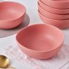 imageStone Lain Delilah 8inch Bowl 6Piece Dish Set Porcelain PeachTerracotta