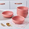 imageStone Lain Delilah 8inch Bowl 6Piece Dish Set Porcelain PeachTerracotta