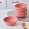 imageStone Lain Delilah 8inch Bowl 6Piece Dish Set Porcelain PeachTerracotta