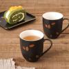 imageStone Lain Porcelain Square Dinnerware Set Black With Gold Leaves Service For 4 16 PieceBlack
