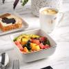 imageStone Lain Porcelain Square Dinnerware Set Black With Gold Leaves Service For 4 16 PieceWhite