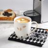 imageStone Lain Porcelain Square Dinnerware Set Black With Gold Leaves Service For 4 16 PieceWhite