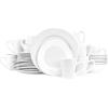 imageStone lain Embossed Porcelain Round Dinnerware Set 32 Pieces Service For 8 WhiteWhite