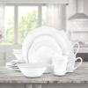 imageStone lain Embossed Porcelain Round Dinnerware Set 32 Pieces Service For 8 WhiteWhite