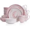 imageStone Lain Brighton 16Piece Dinnerware Set Porcelain PinkMatte Pink