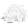 imageStone lain Embossed Porcelain Round Dinnerware Set 32 Pieces Service For 8 WhiteWhite