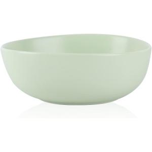 imageStone Lain Delilah 8inch Bowl 6Piece Dish Set Porcelain PeachLime Green