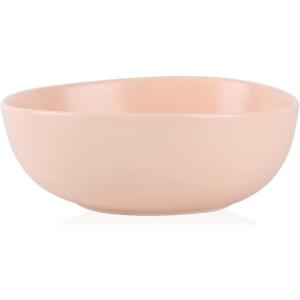 imageStone Lain Delilah 8inch Bowl 6Piece Dish Set Porcelain PeachPastel Orange