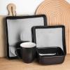 imageStone Lain Amy Porcelain Dinnerware Set 24Piece Service for 6 BlackBlack