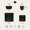 imageStone Lain Amy Porcelain Dinnerware Set 24Piece Service for 6 BlackBlack