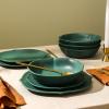 imageStone Lain Baskerville 12Piece Dinnerware Set Stoneware GreenGreen