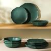 imageStone Lain Baskerville 12Piece Dinnerware Set Stoneware GreenGreen