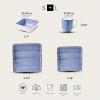imageStone Lain Esmeralda Porcelain Dinnerware Set Service for 8 32 Pieces Square Green Brushed DesignBlue