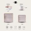imageStone Lain Esmeralda Porcelain Dinnerware Set Service for 8 32 Pieces Square Green Brushed DesignBrown