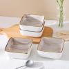 imageStone Lain Esmeralda Porcelain Dinnerware Set Service for 8 32 Pieces Square Green Brushed DesignBrown