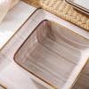 imageStone Lain Esmeralda Porcelain Dinnerware Set Service for 8 32 Pieces Square Green Brushed DesignBrown