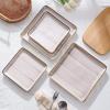 imageStone Lain Esmeralda Porcelain Dinnerware Set Service for 8 32 Pieces Square Green Brushed DesignBrown