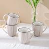 imageStone Lain Esmeralda Porcelain Dinnerware Set Service for 8 32 Pieces Square Green Brushed DesignBrown
