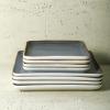 imageStone Lain Esmeralda Porcelain Dinnerware Set Service for 8 32 Pieces Square Green Brushed DesignGray
