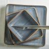 imageStone Lain Esmeralda Porcelain Dinnerware Set Service for 8 32 Pieces Square Green Brushed DesignGray