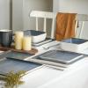 imageStone Lain Esmeralda Porcelain Dinnerware Set Service for 8 32 Pieces Square Green Brushed DesignGray